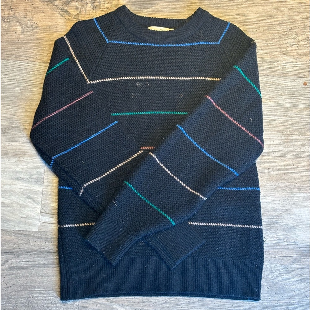 vintage knitted stripped black sweater